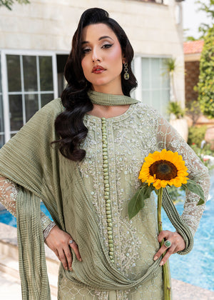 2552B - Embroidered 3Pc Dress - Zarqun Premium