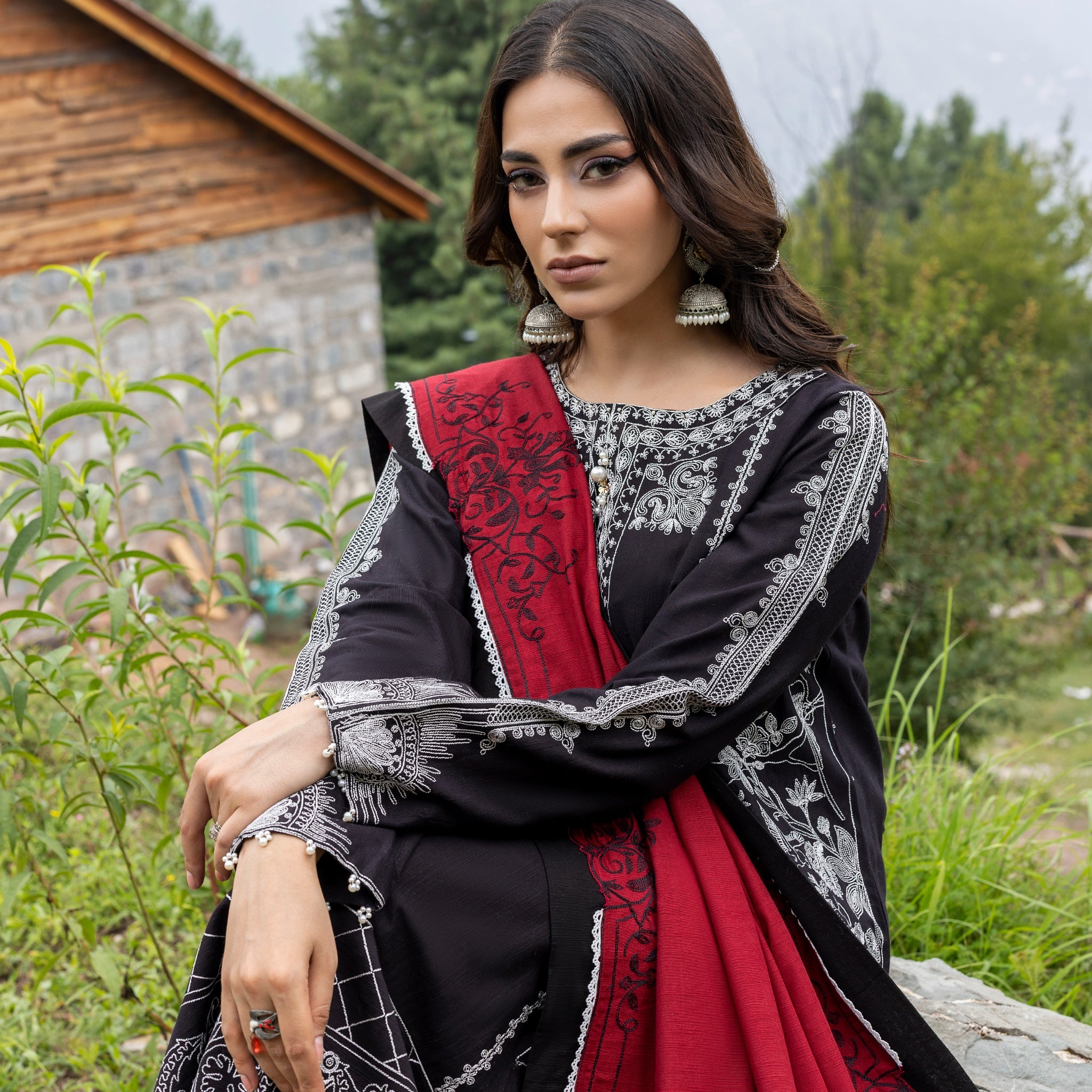 2593B - Winter Khaddar Suit - Zarqun Premium