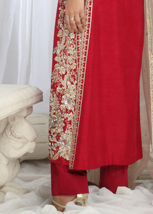 2465A - Korean Silk Suit - Zarqun Premium