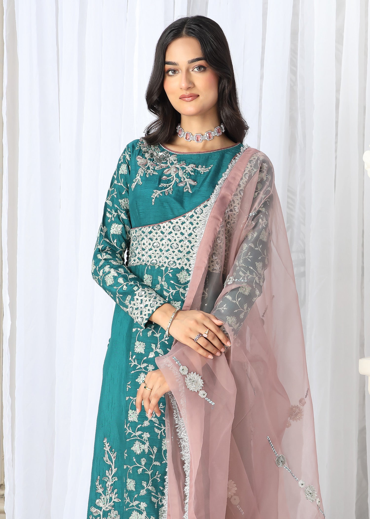 2467A - Korean Silk Suit - Zarqun Premium