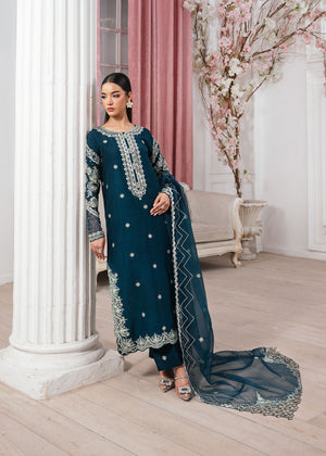 2534B - Embroidered 3Pc Dress - Zarqun Premium