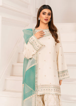 2527A - Embroidered 3Pc Dress - Zarqun Premium