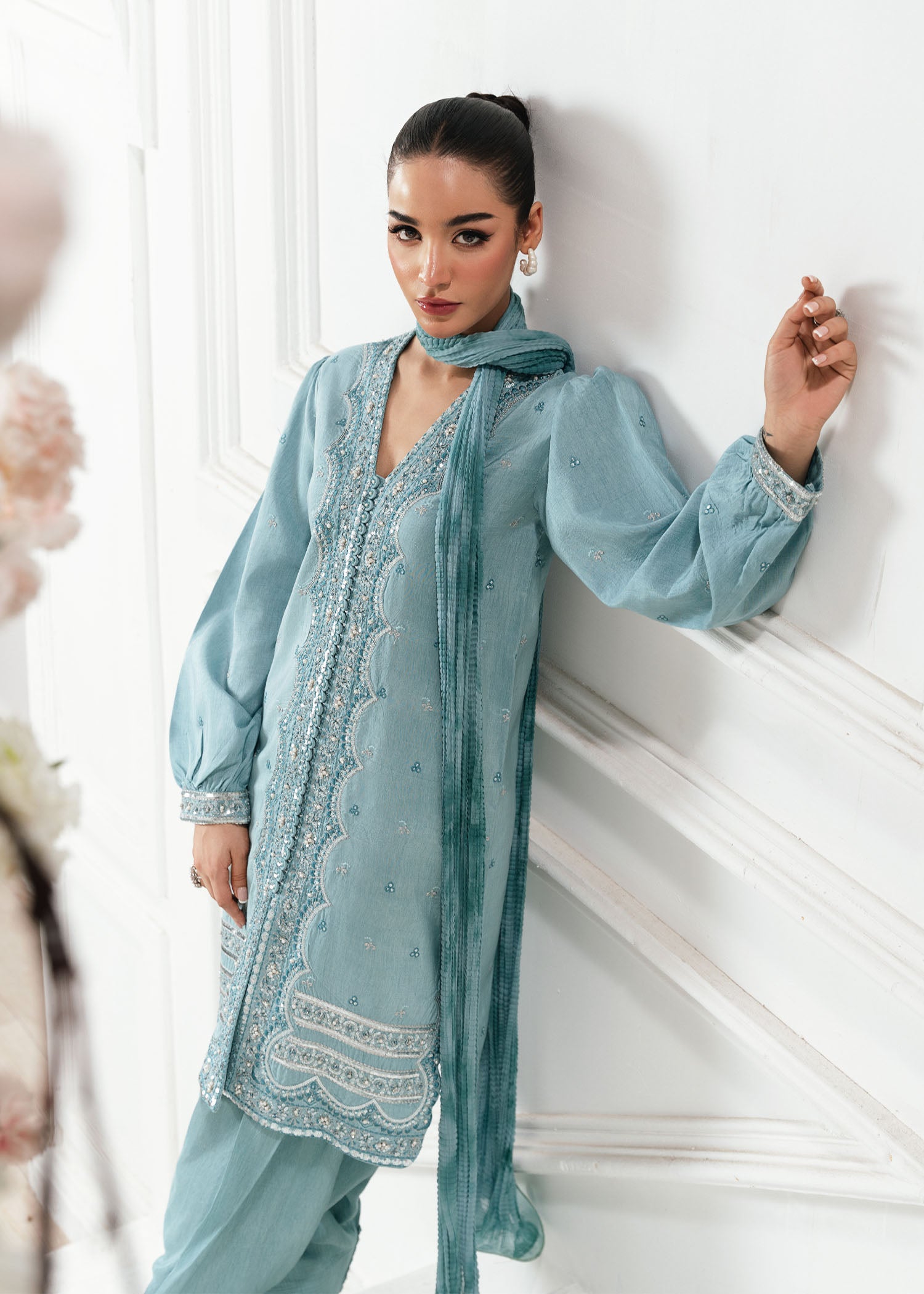 2533B - Embroidered 3Pc Dress - Zarqun Premium