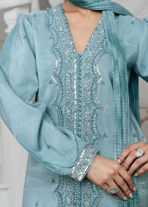 2533B - Embroidered 3Pc Dress - Zarqun Premium