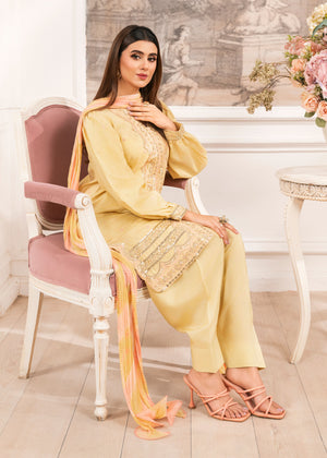 2533A - Embroidered 3Pc Dress - Zarqun Premium