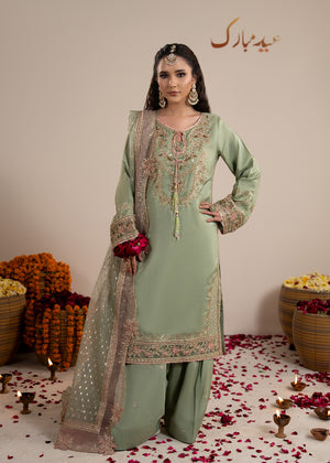 2612A - Raw Silk Eid Suit - Zarqun Premium
