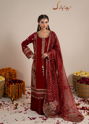 2609A - Raw Silk Eid Suit - Zarqun Premium