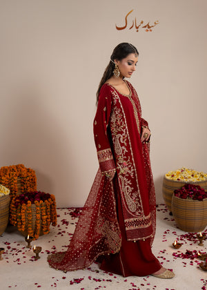 2609A - Raw Silk Eid Suit - Zarqun Premium