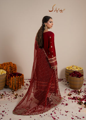 2609A - Raw Silk Eid Suit - Zarqun Premium