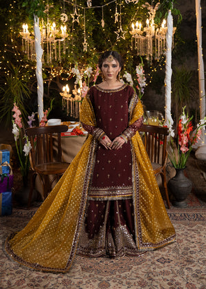 2611A - Raw Silk Eid Suit - Zarqun Premium