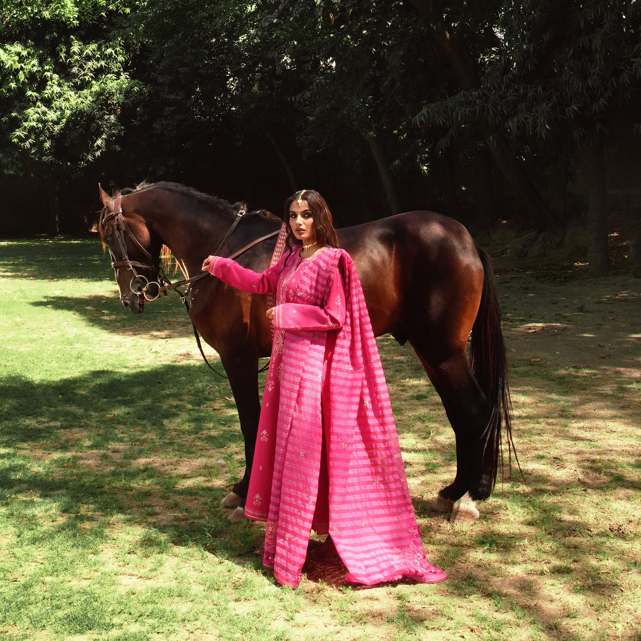 2548B - Embroidered 3Pc Dress - Zarqun Premium