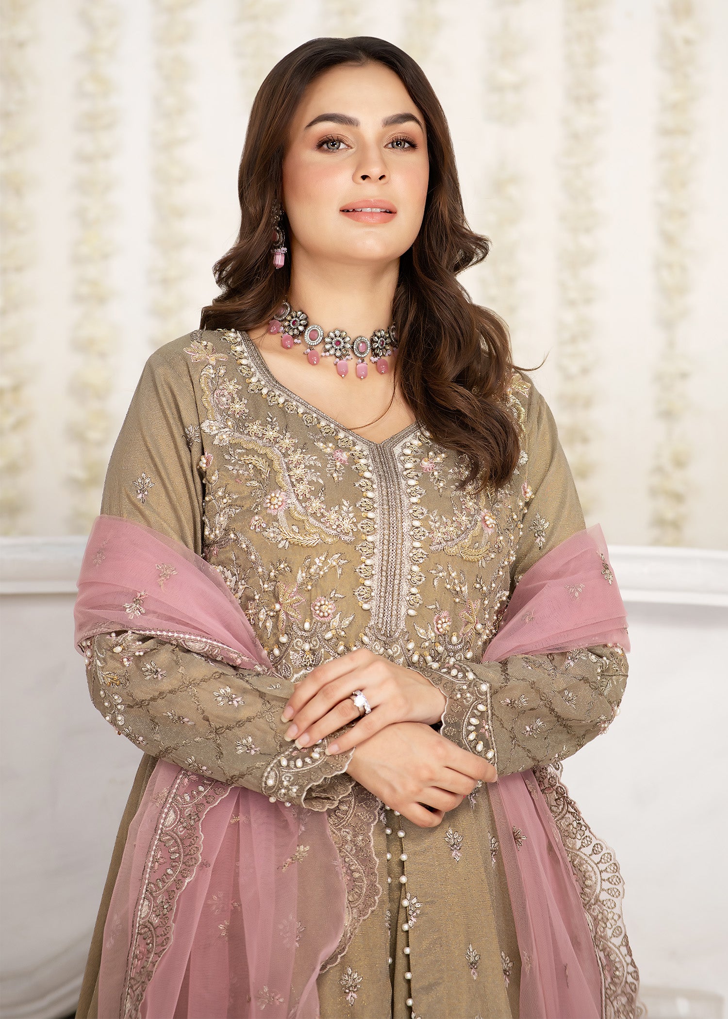 2341A - Embroidered Formal Dress - Zarqun Premium