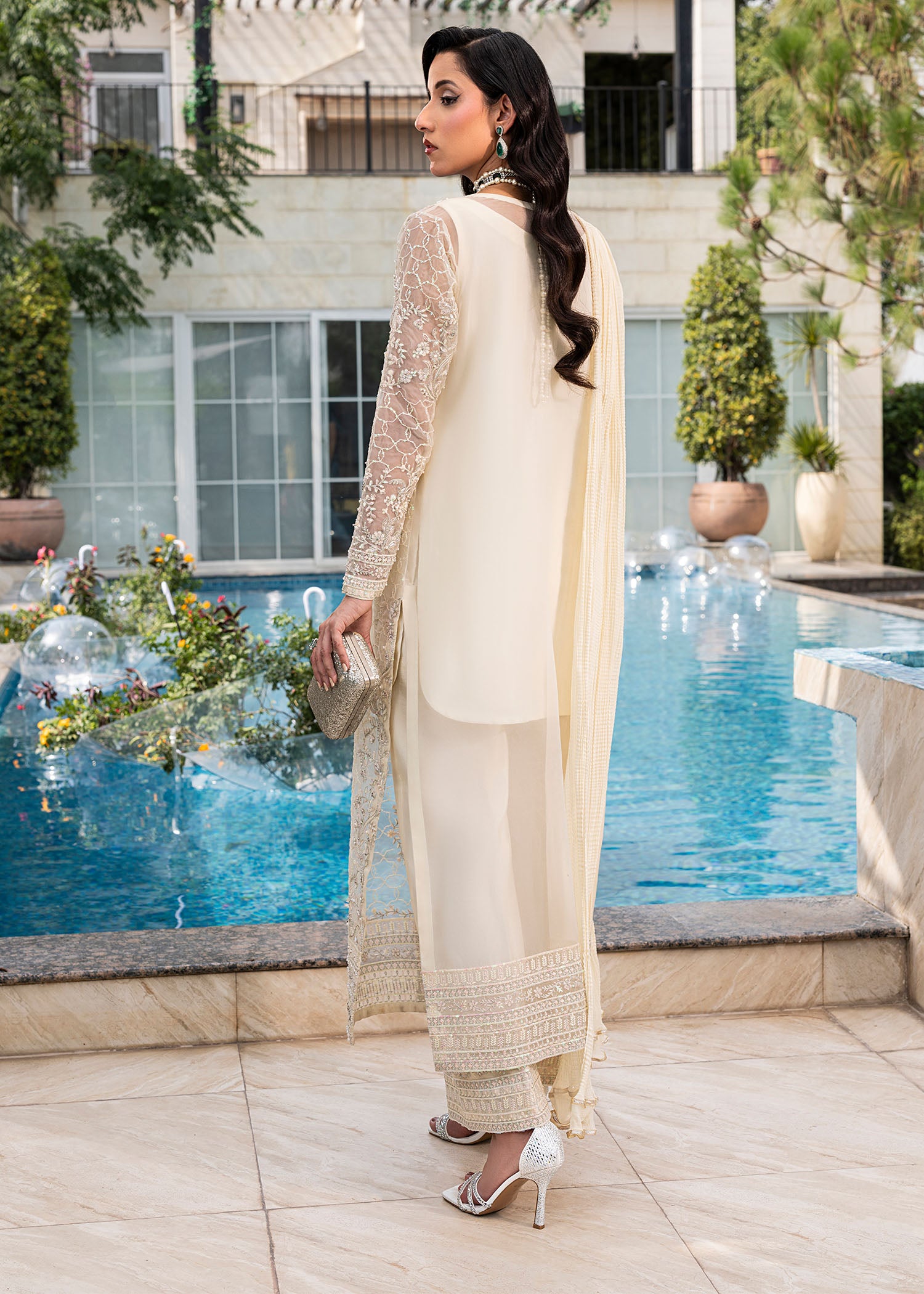 2552A - Embroidered 3Pc Dress - Zarqun Premium