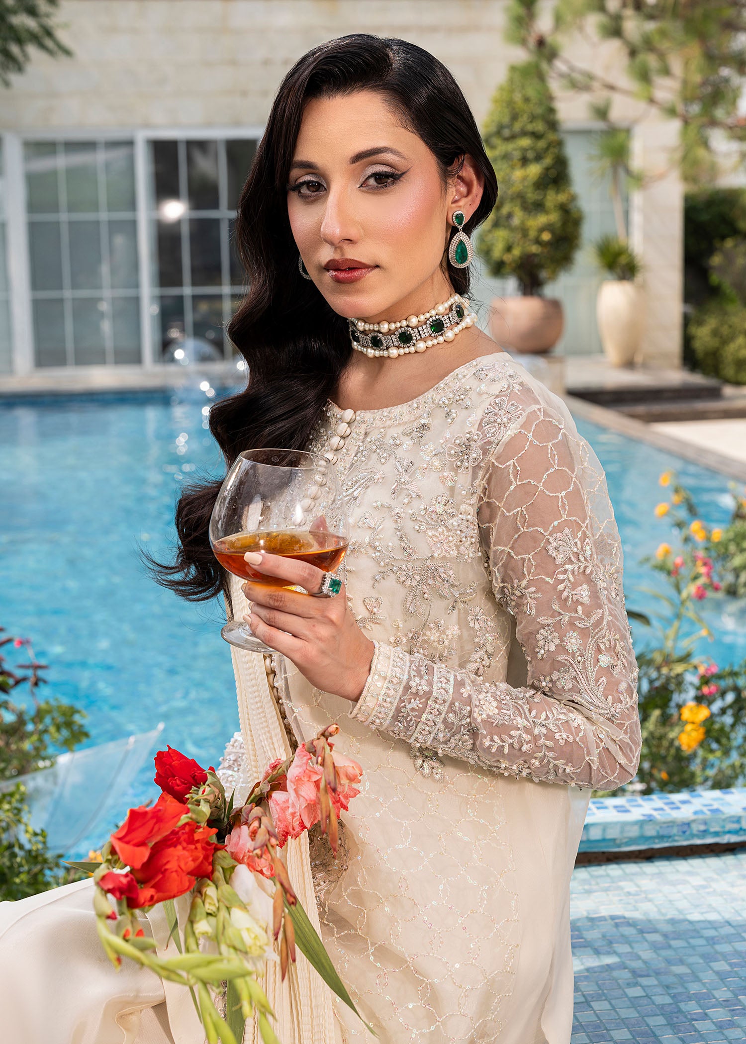 2552A - Embroidered 3Pc Dress - Zarqun Premium
