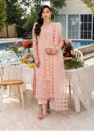 2556B - Embroidered 3Pc Dress - Zarqun Premium