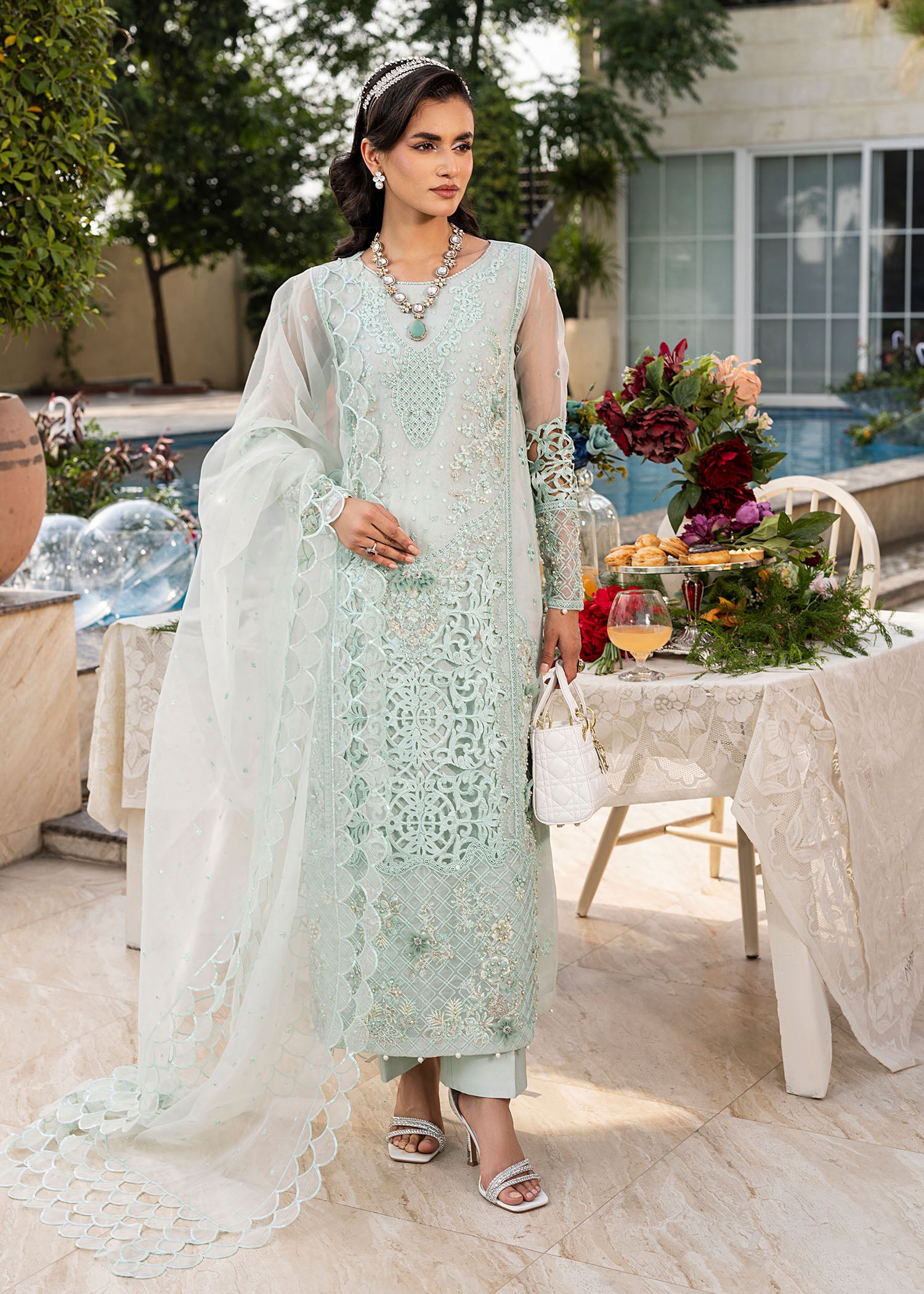 2556A - Embroidered 3Pc Dress - Zarqun Premium
