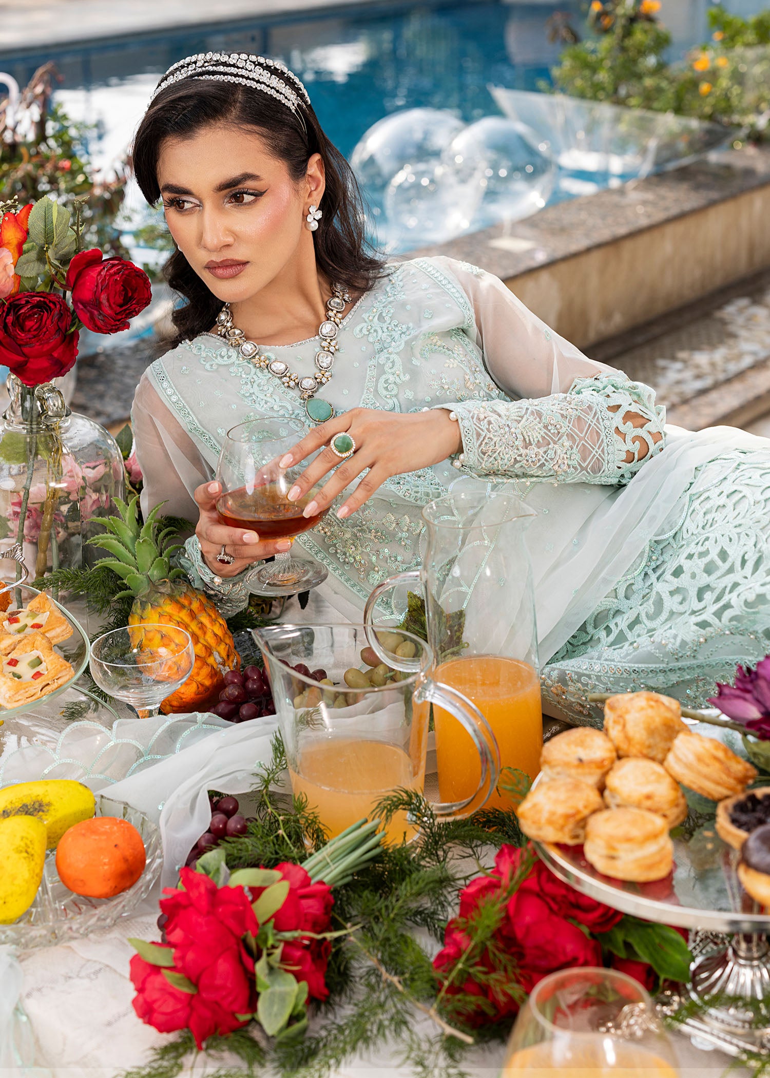 2556A - Embroidered 3Pc Dress - Zarqun Premium