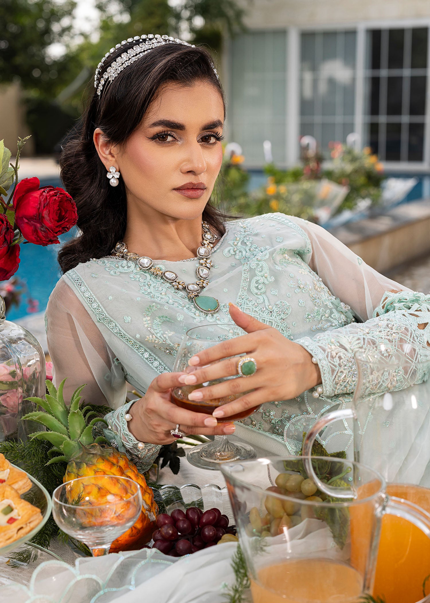 2556A - Embroidered 3Pc Dress - Zarqun Premium