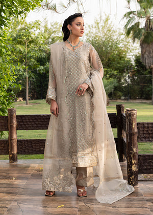 2554A - Embroidered 3Pc Dress - Zarqun Premium