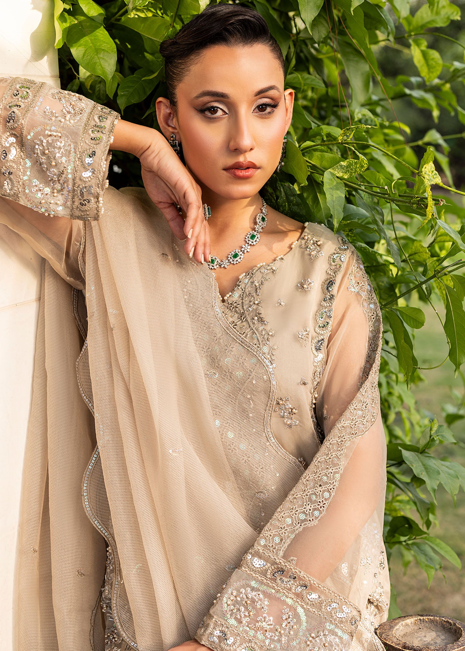 2554A - Embroidered 3Pc Dress - Zarqun Premium