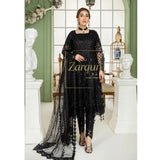 3 Piece Black Sequence Emb Frock