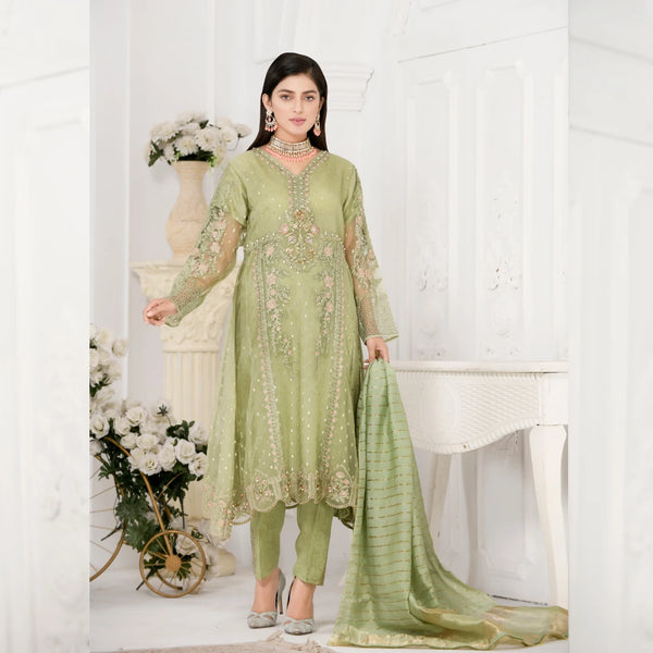 3 Piece Pistachio Kalidar Frock