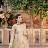 3 Piece Brown Jacquard Dress