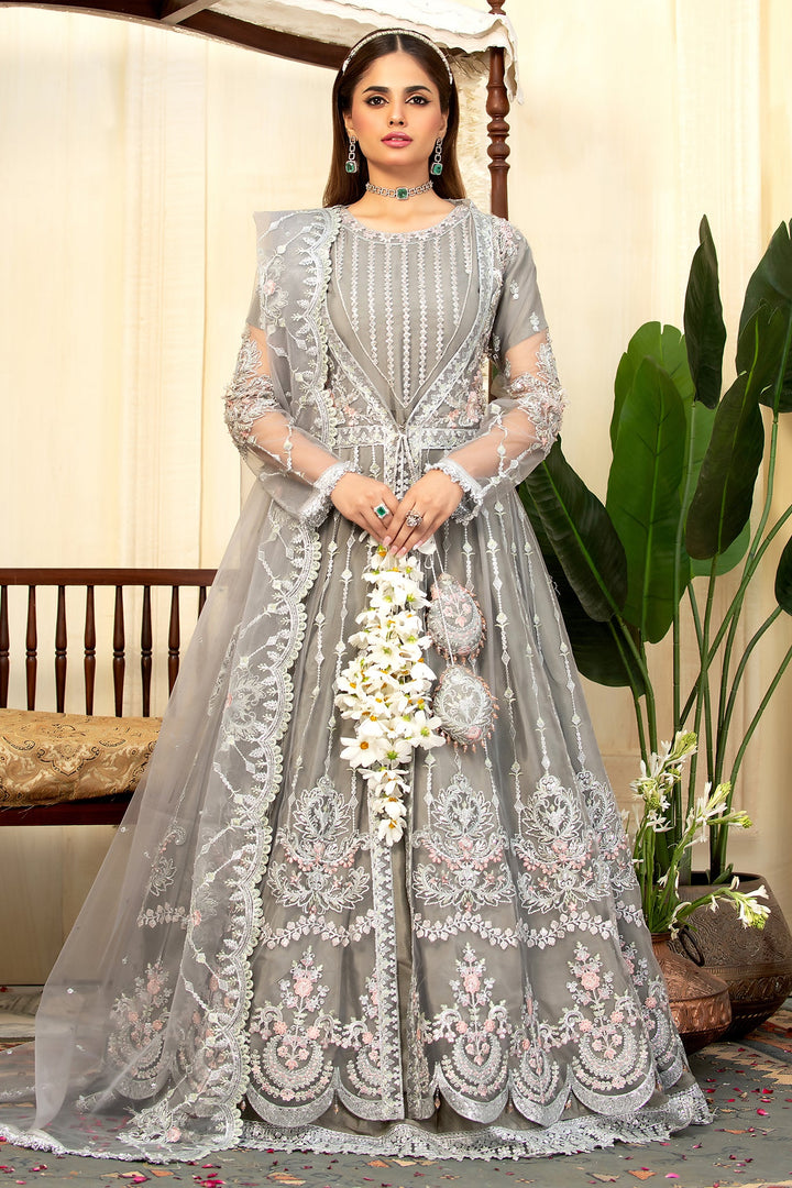2406B - Embroidered Formal Dress - Zarqun Premium