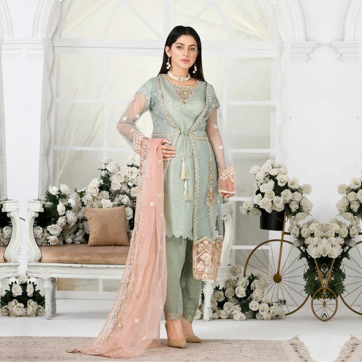 2302A - Embellished Pret Suit - Zarqun Premium