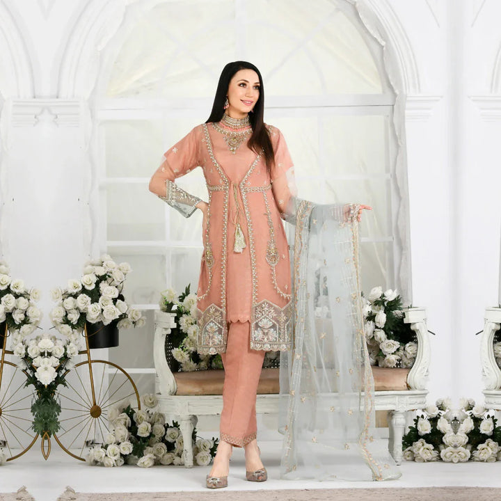 2302B - Embellished Pret Suit - Zarqun Premium