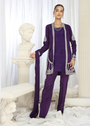 2466B - Korean Silk Suit - Zarqun Premium