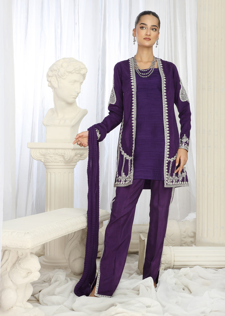 2466B - Korean Silk Suit - Zarqun Premium