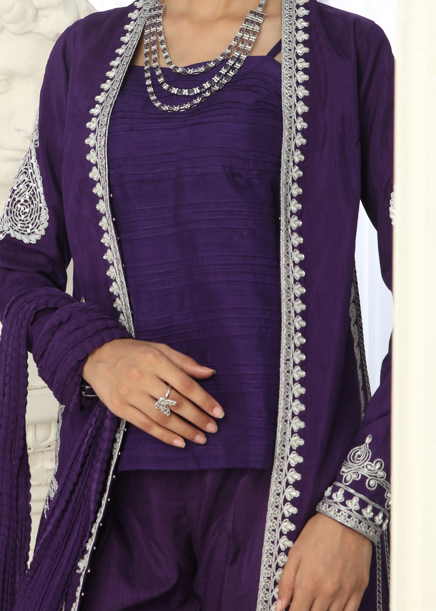 2466B - Korean Silk Suit - Zarqun Premium