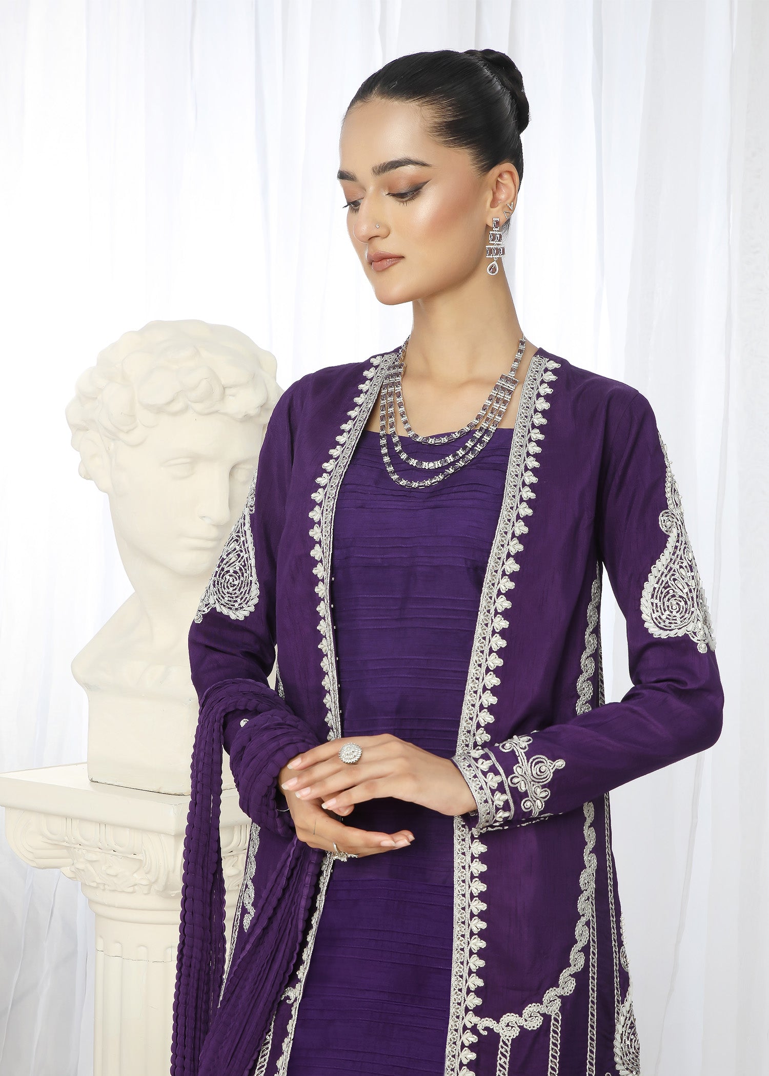 2466B - Korean Silk Suit - Zarqun Premium