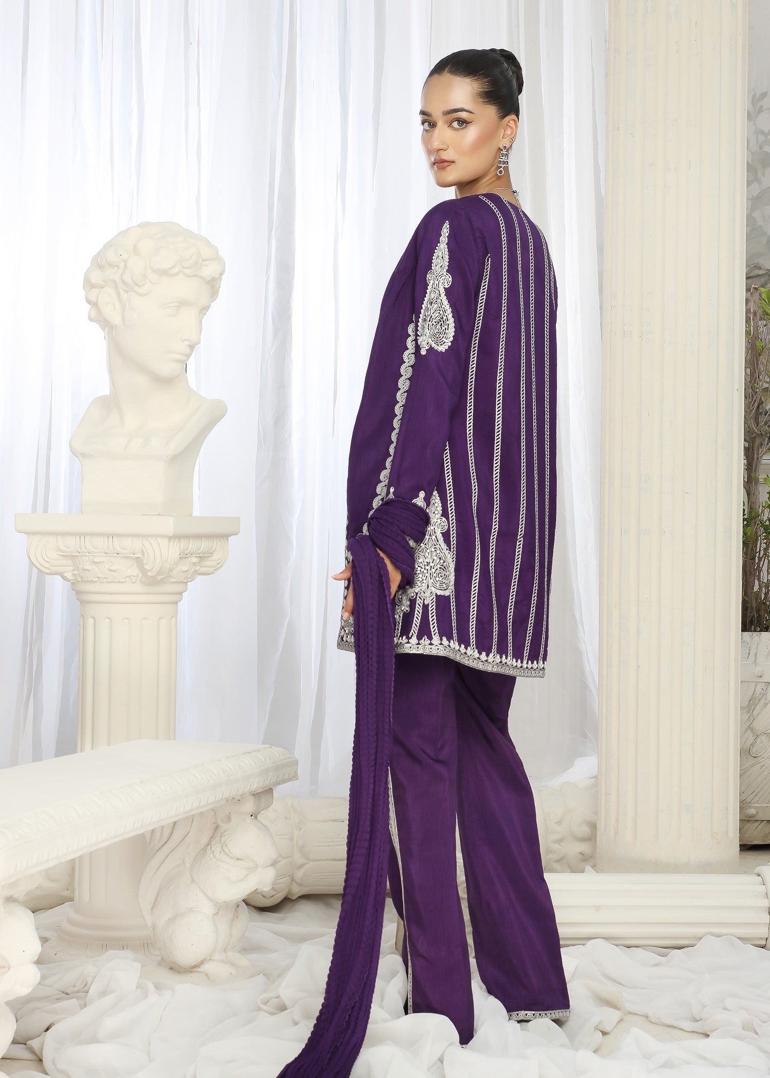 2466B - Korean Silk Suit - Zarqun Premium