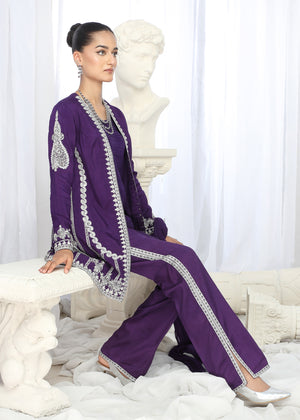 2466B - Korean Silk Suit - Zarqun Premium