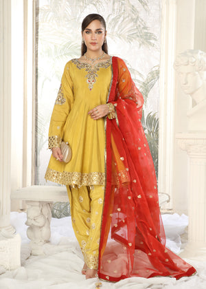 2462A - Korean Silk Suit - Zarqun Premium