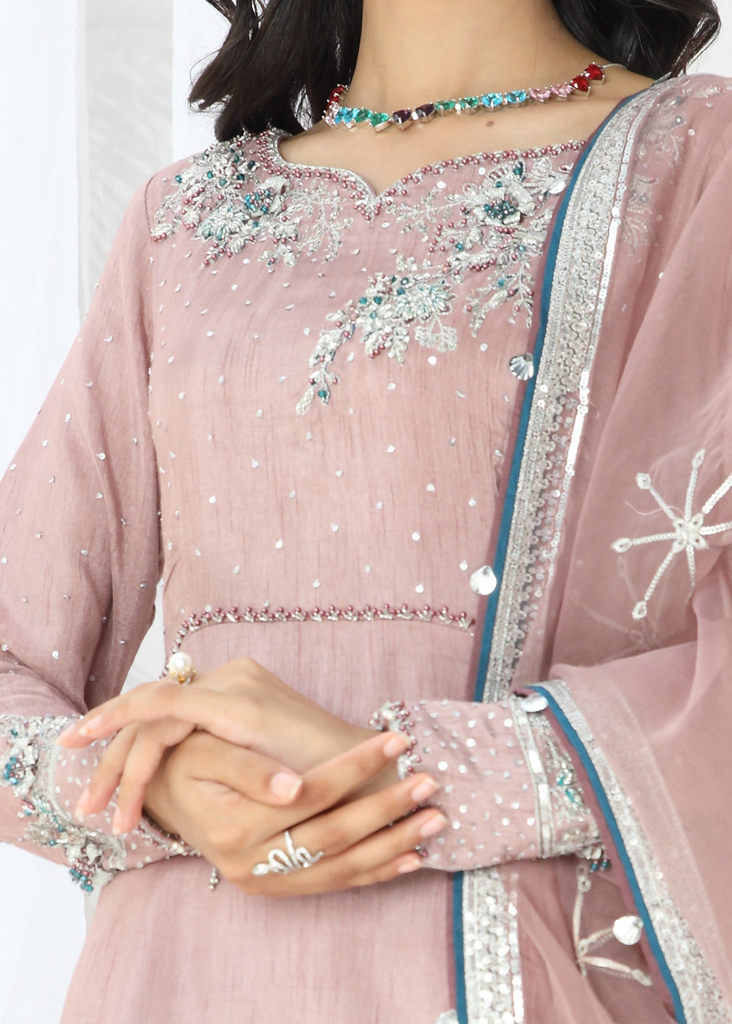 2463A - Korean Silk Suit - Zarqun Premium