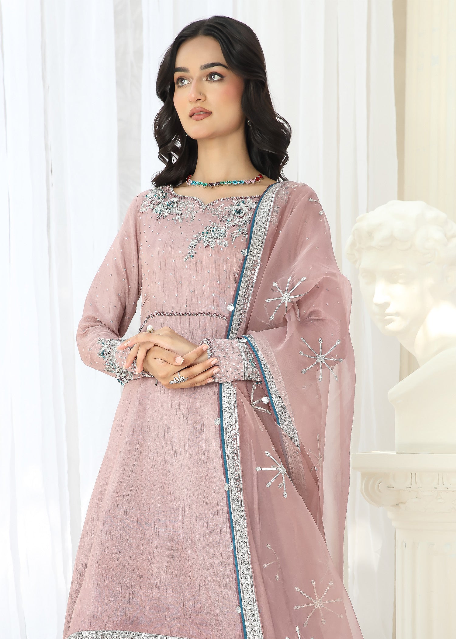 2463A - Korean Silk Suit - Zarqun Premium