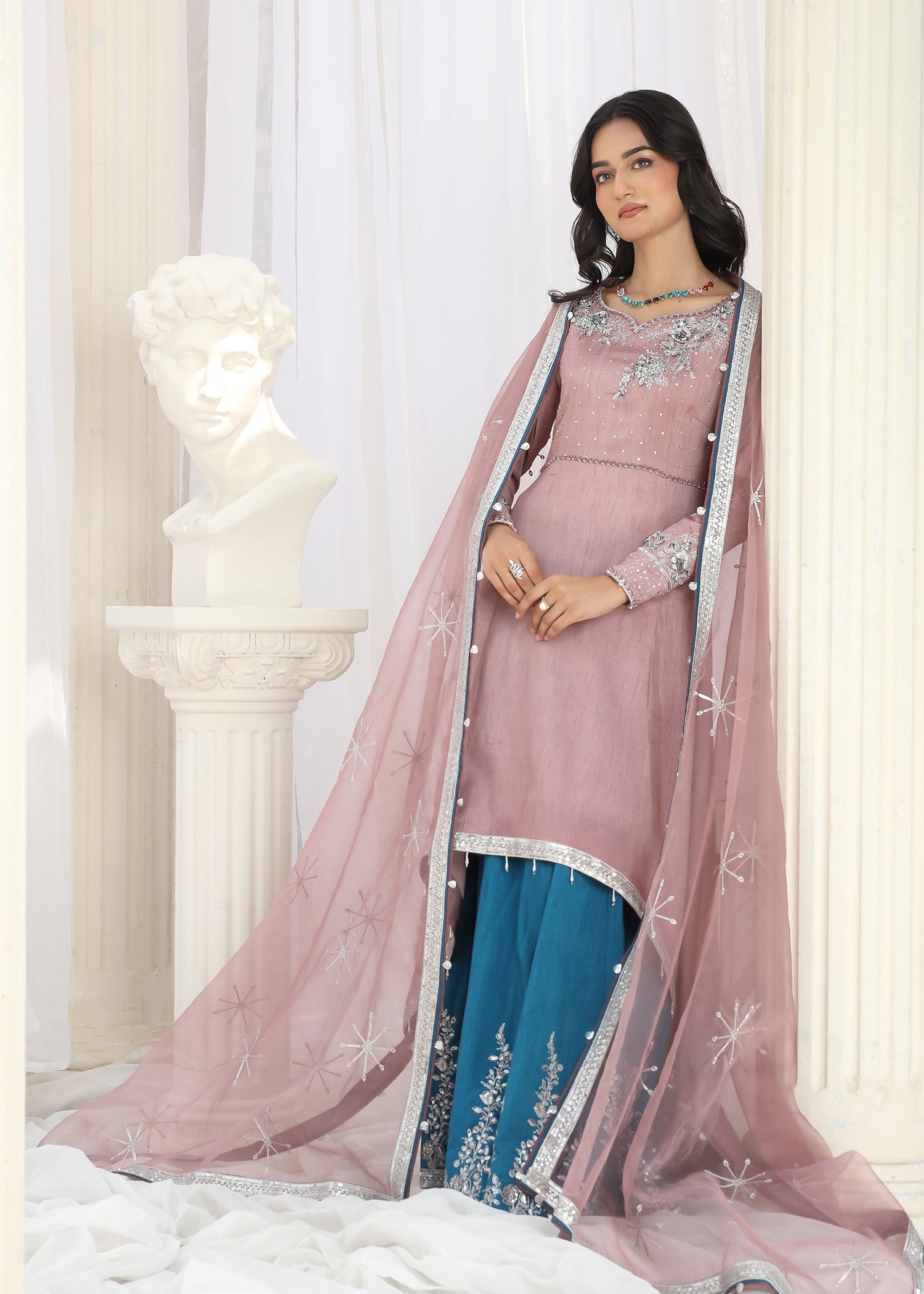2463A - Korean Silk Suit - Zarqun Premium