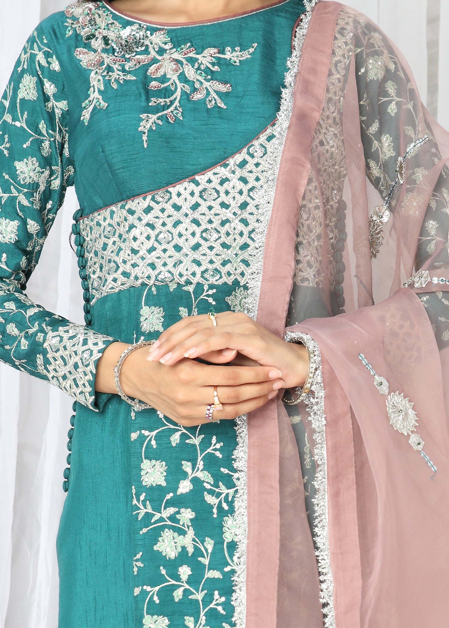 2467A - Korean Silk Suit - Zarqun Premium