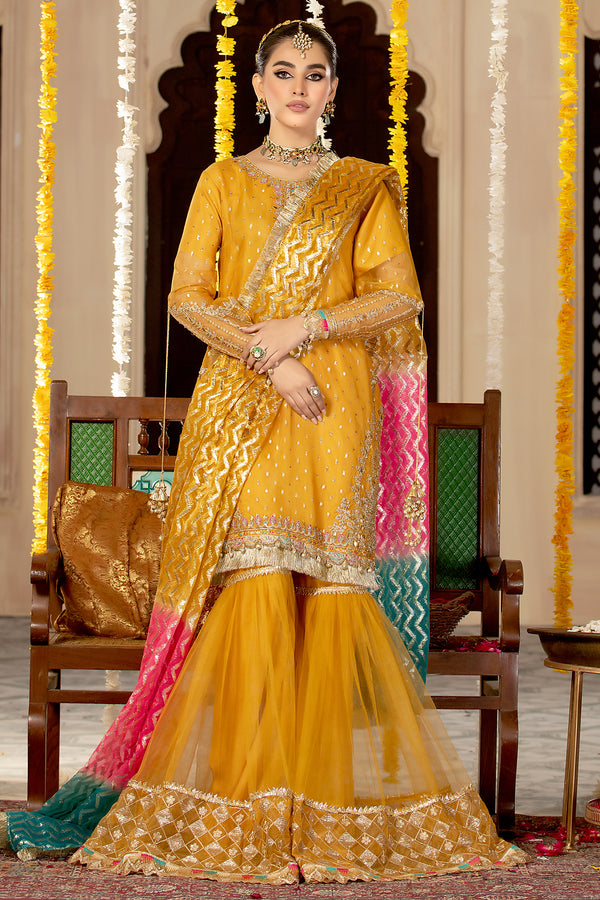 Mehndi Yellow 3Pc Formal Dress