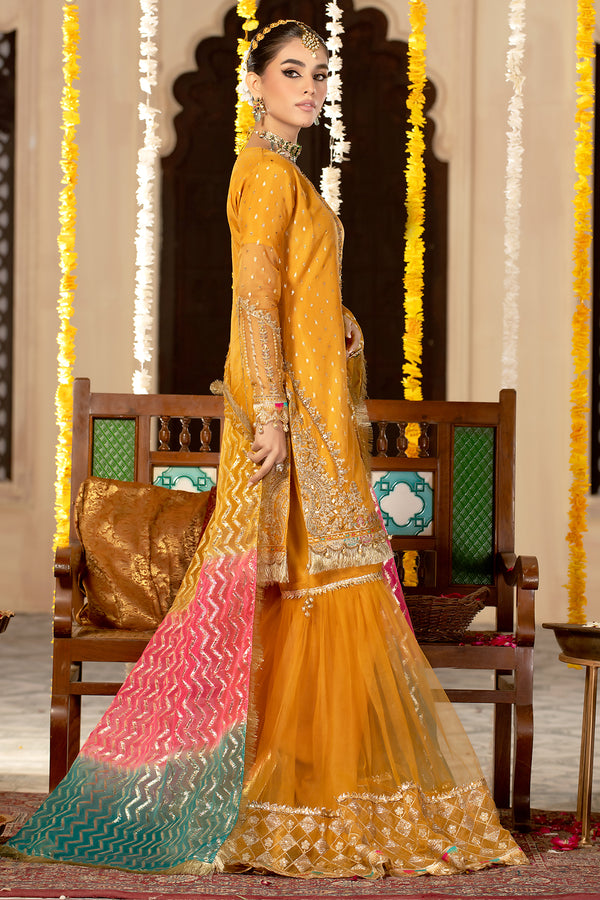 Mehndi Yellow 3Pc Formal Dress