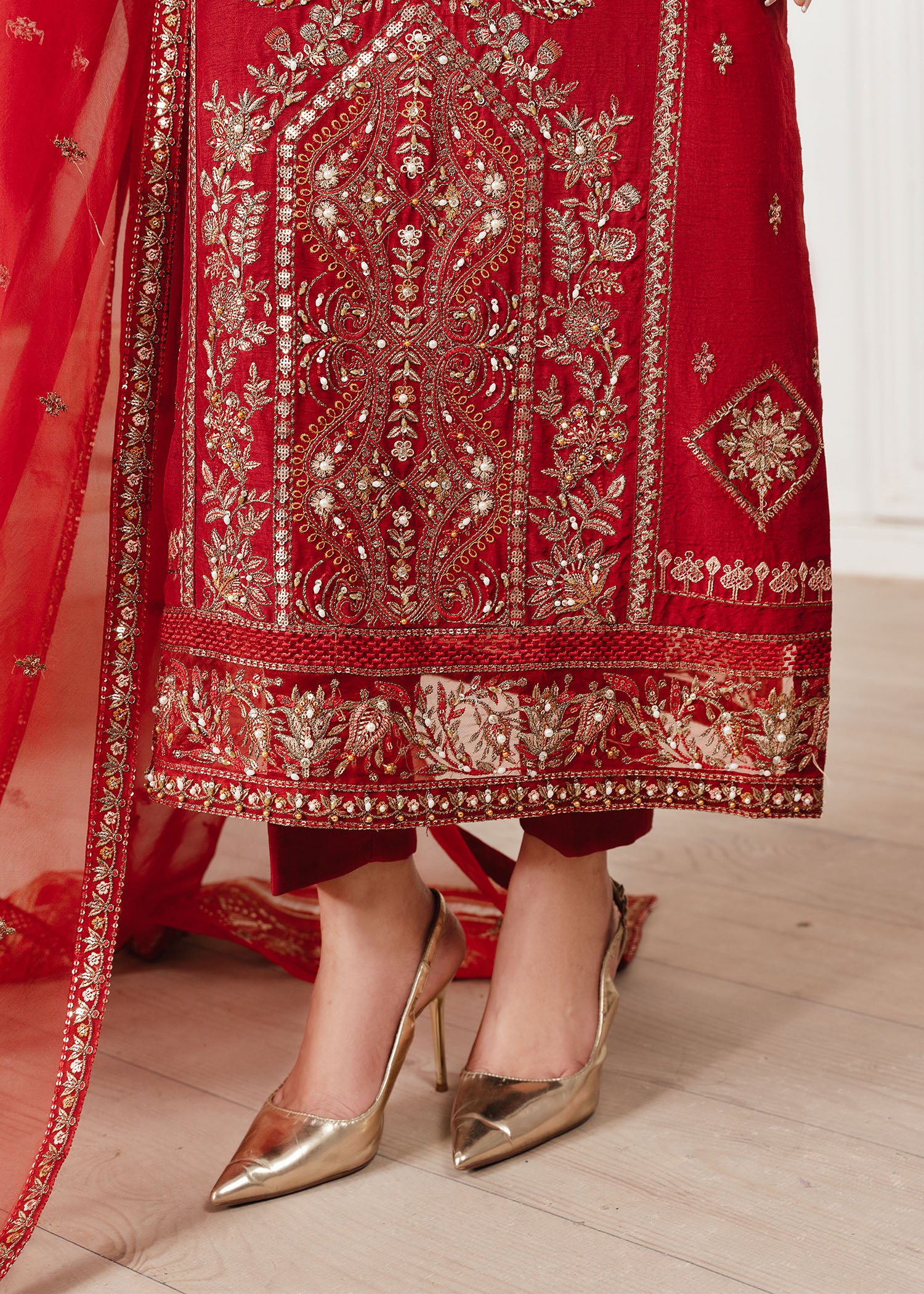 2530B - Embroidered 3Pc Dress - Zarqun Premium