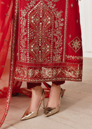 2530B - Embroidered 3Pc Dress - Zarqun Premium