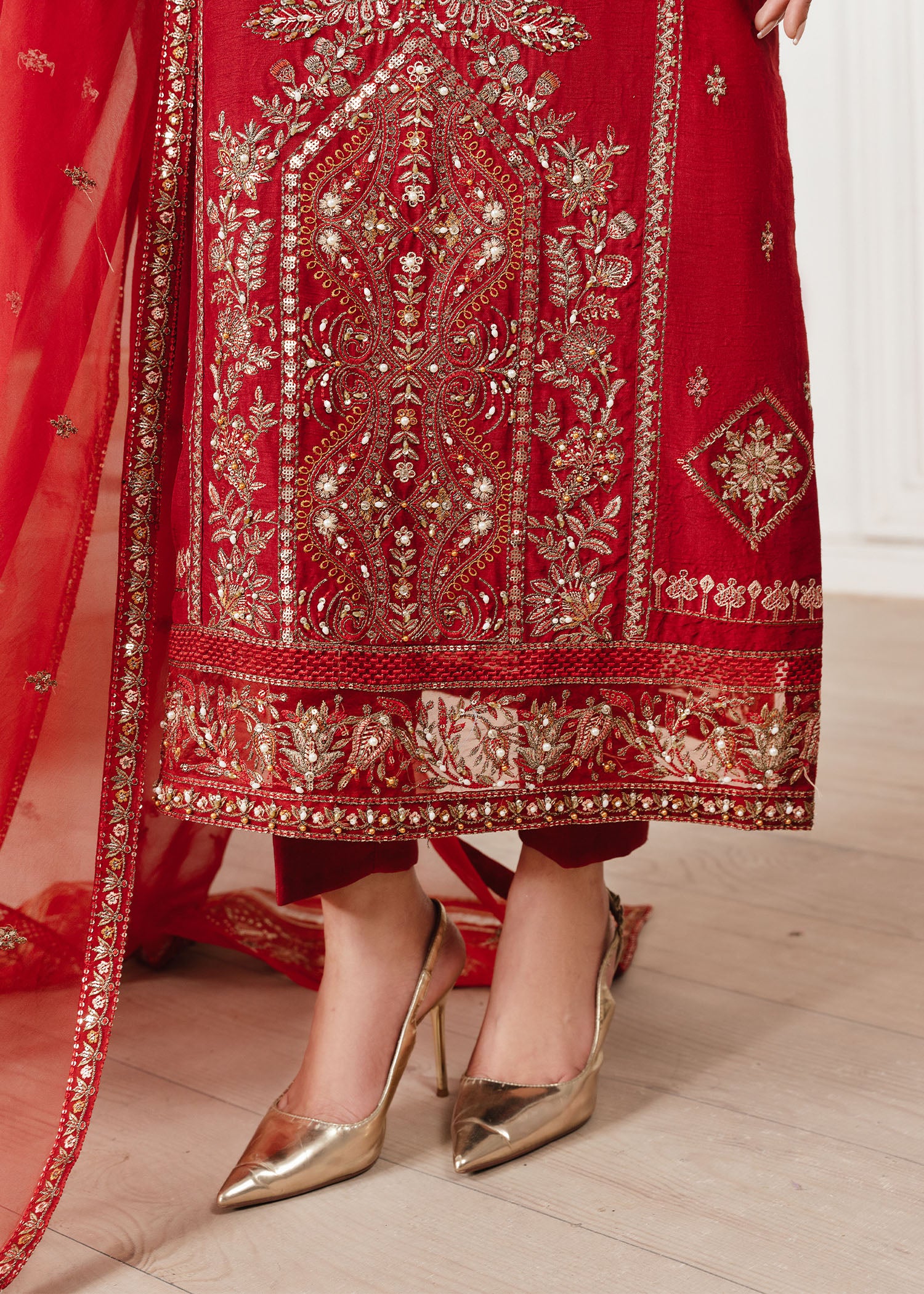 2530B - Embroidered 3Pc Dress - Zarqun Premium