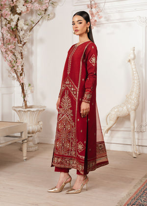 2530B - Embroidered 3Pc Dress - Zarqun Premium