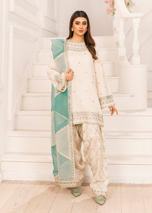 2527A - Embroidered 3Pc Dress - Zarqun Premium
