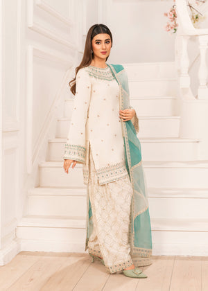 2527A - Embroidered 3Pc Dress - Zarqun Premium