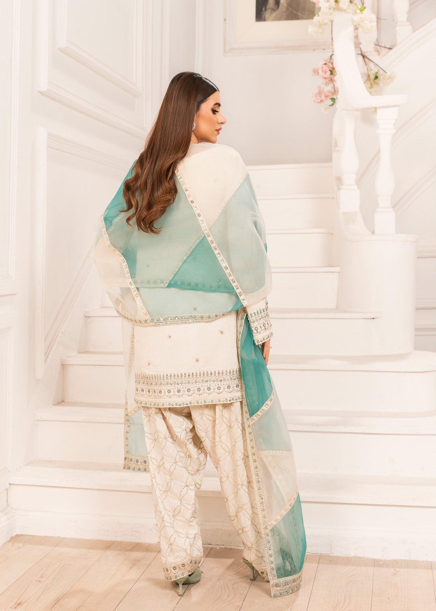 2527A - Embroidered 3Pc Dress - Zarqun Premium